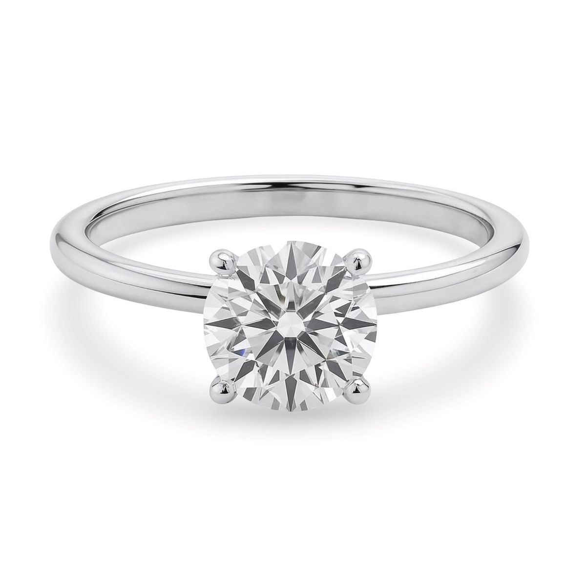 1 1/2 Carat Round Lab Grown IGI G/VS1 Diamond Solitaire Ring in 14K White Gold thumbnail 5