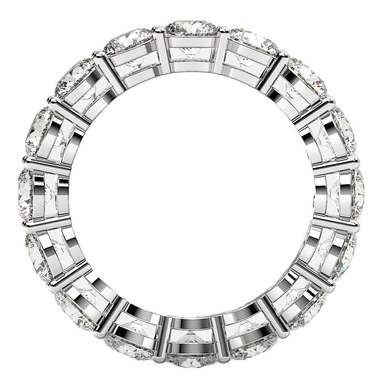 Round Cut Lab Grown Diamond Eternity Ring in 14k White Gold (4 cttw FG/VS2) thumbnail 3