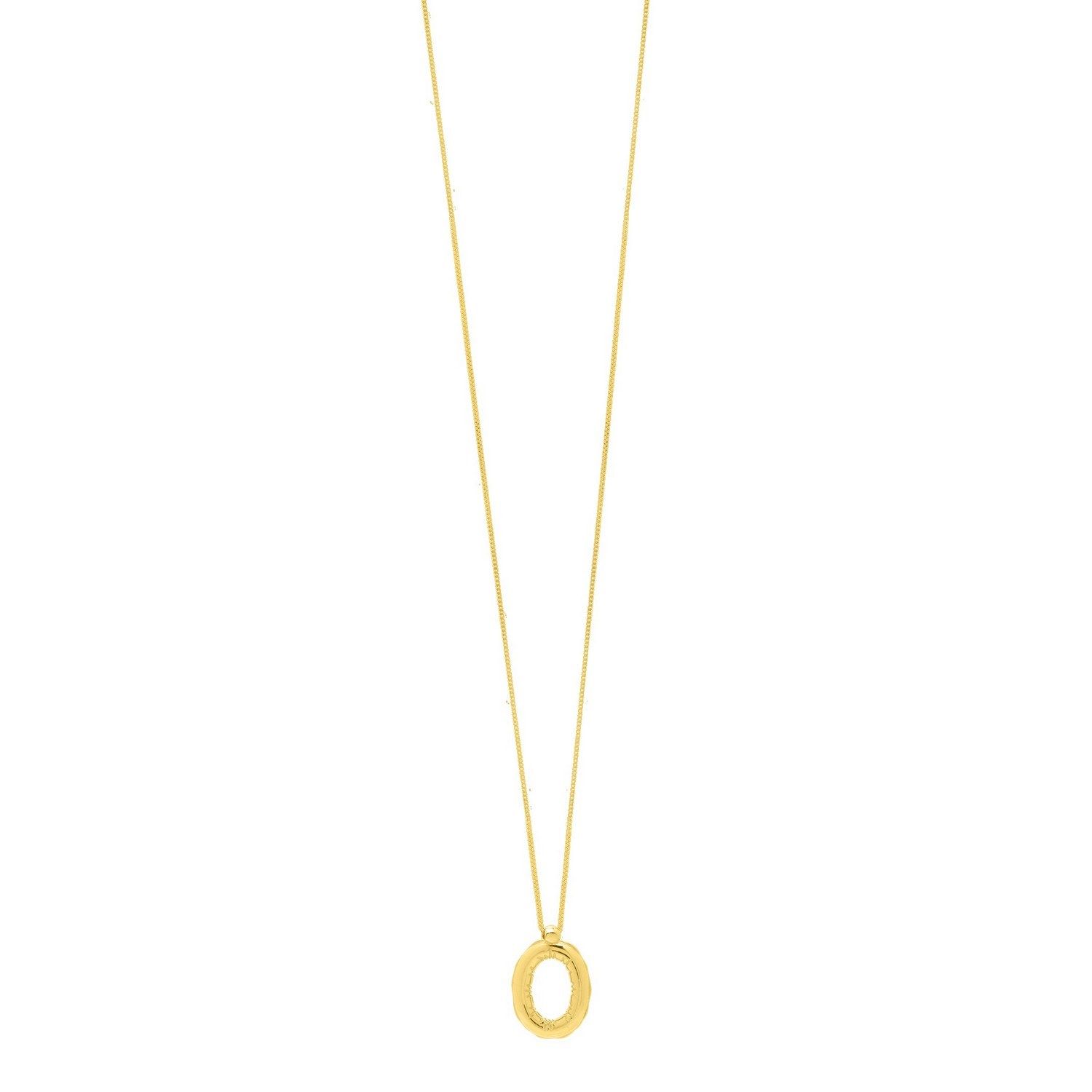 14K Yellow Gold Helium Initial O Pendant