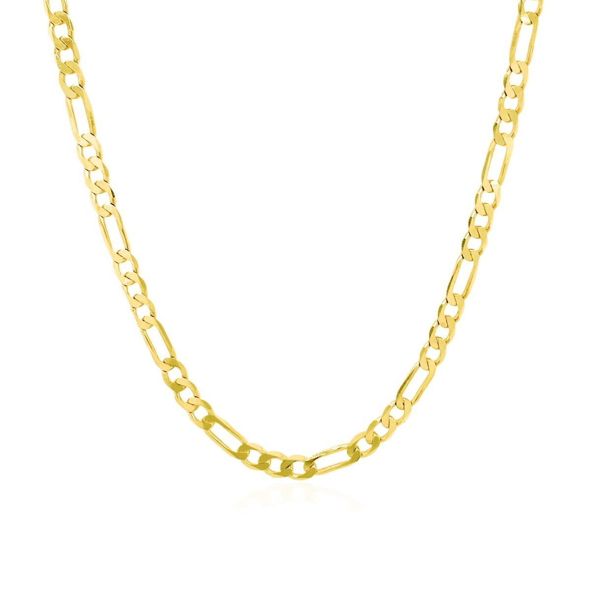 14k Yellow Gold Solid Figaro Chain (3.00 mm) thumbnail 2