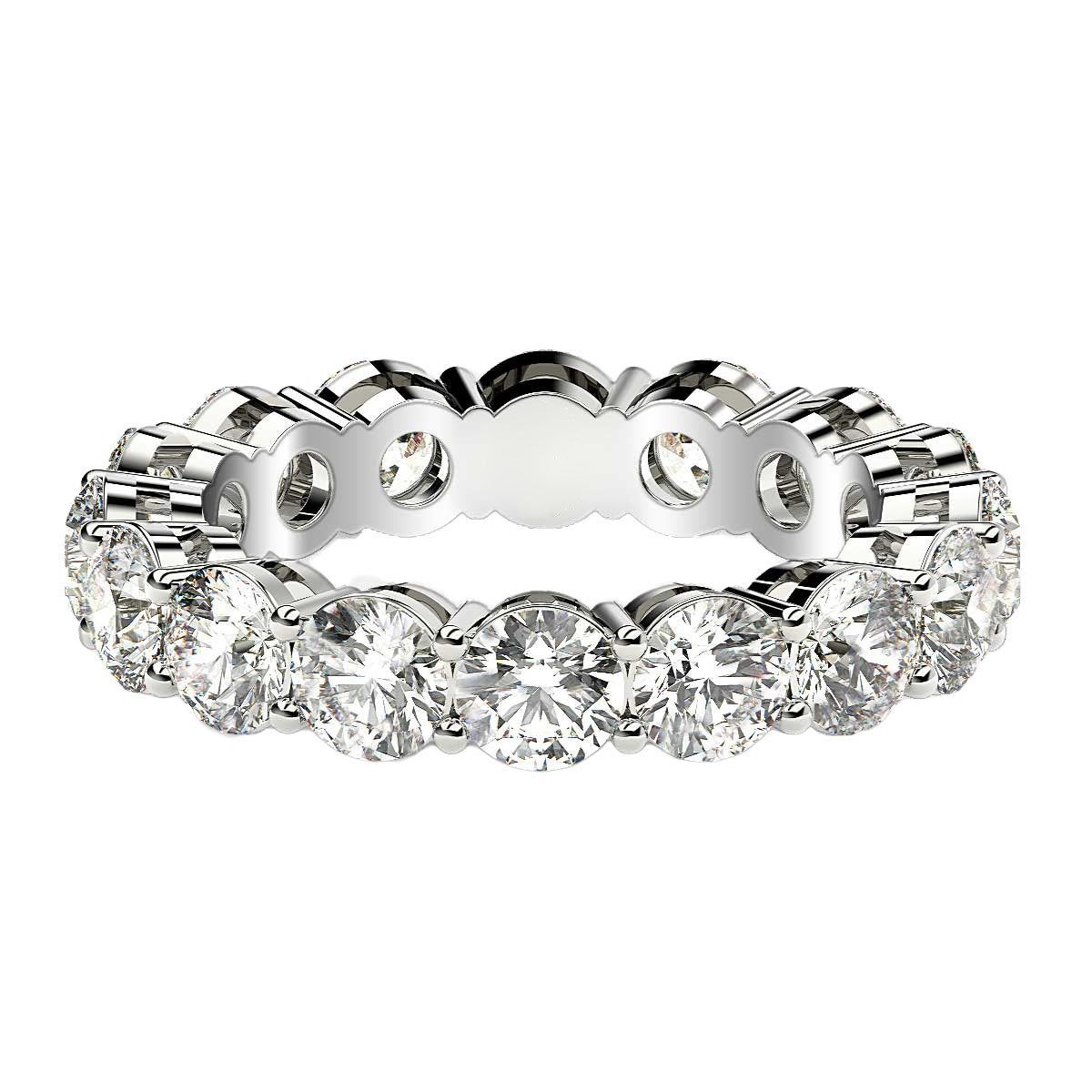 Round Cut Lab Grown Diamond Eternity Ring in 14k White Gold (4 cttw FG/VS2) thumbnail 2