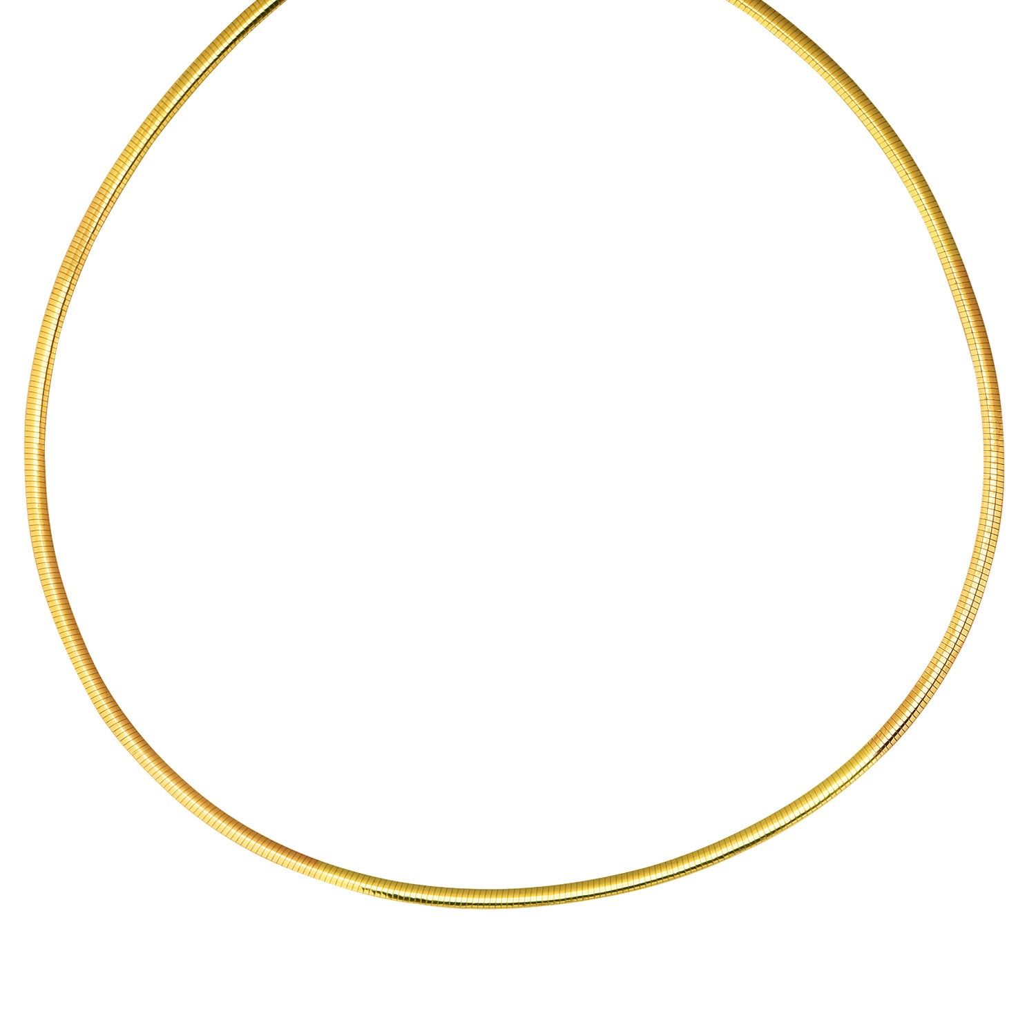 14K Yellow Gold And Silver Reversible Omega Chain Necklace (3.00 mm)