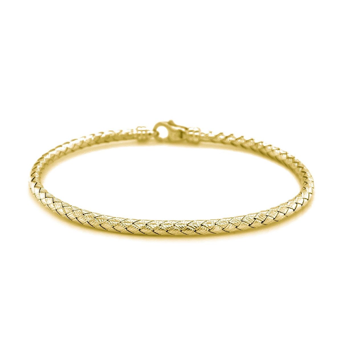 Fancy Weave Bangle in 14k Yellow Gold (3.00 mm) thumbnail 2