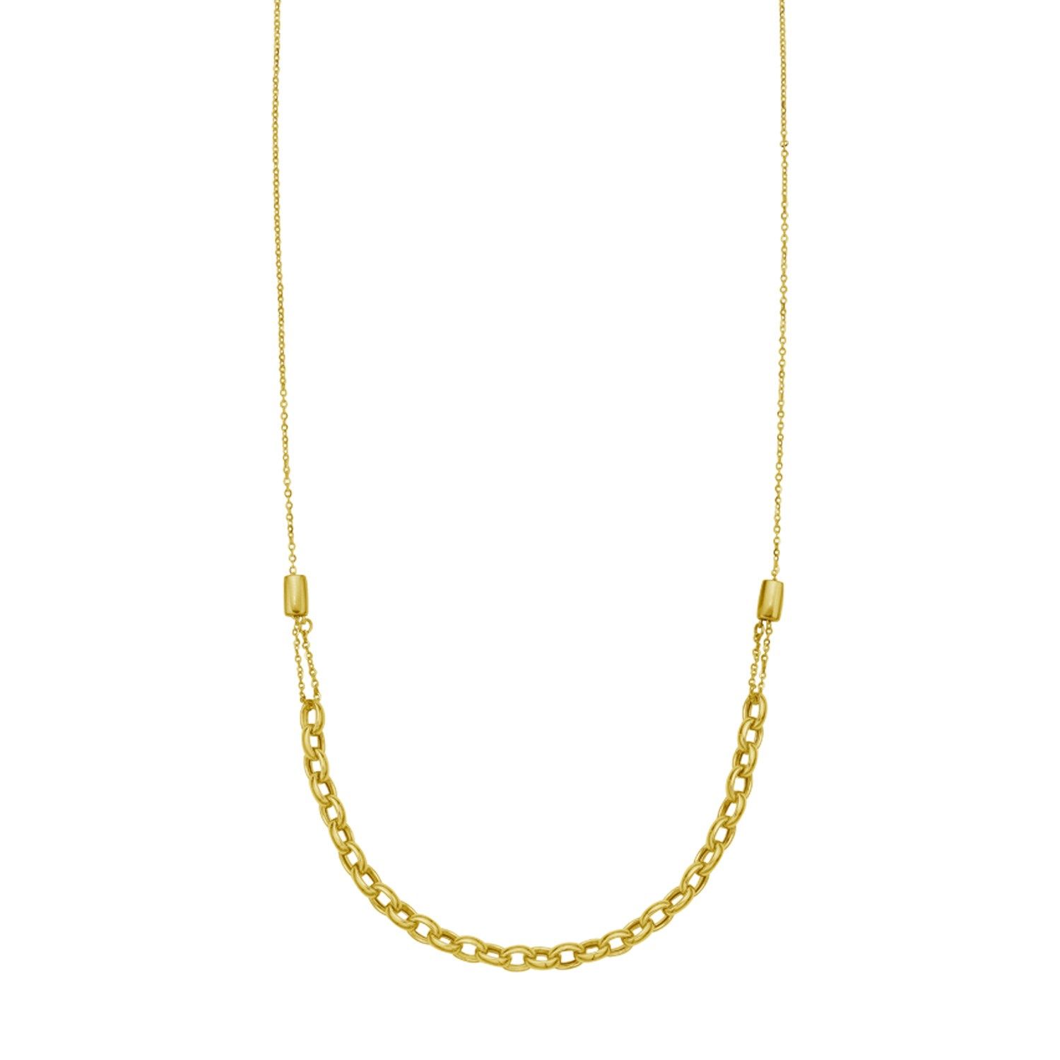 14K Yellow Gold Adjustable Rolo Link Necklace