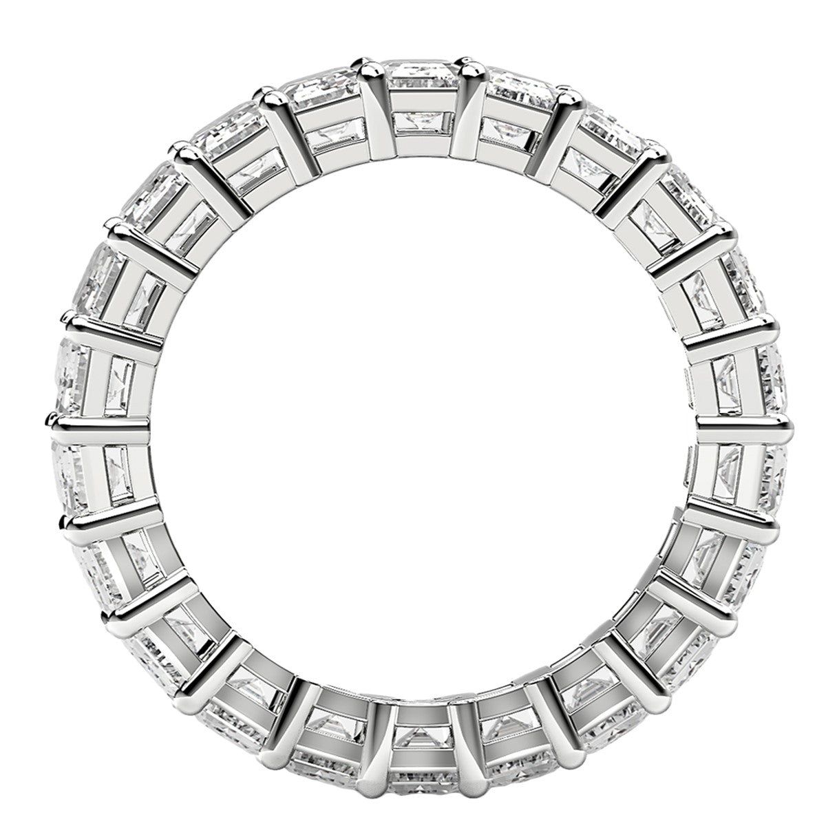 Emerald Cut Lab Grown Diamond Eternity Ring in 14k White Gold (5 cttw FG/VS2) thumbnail 3