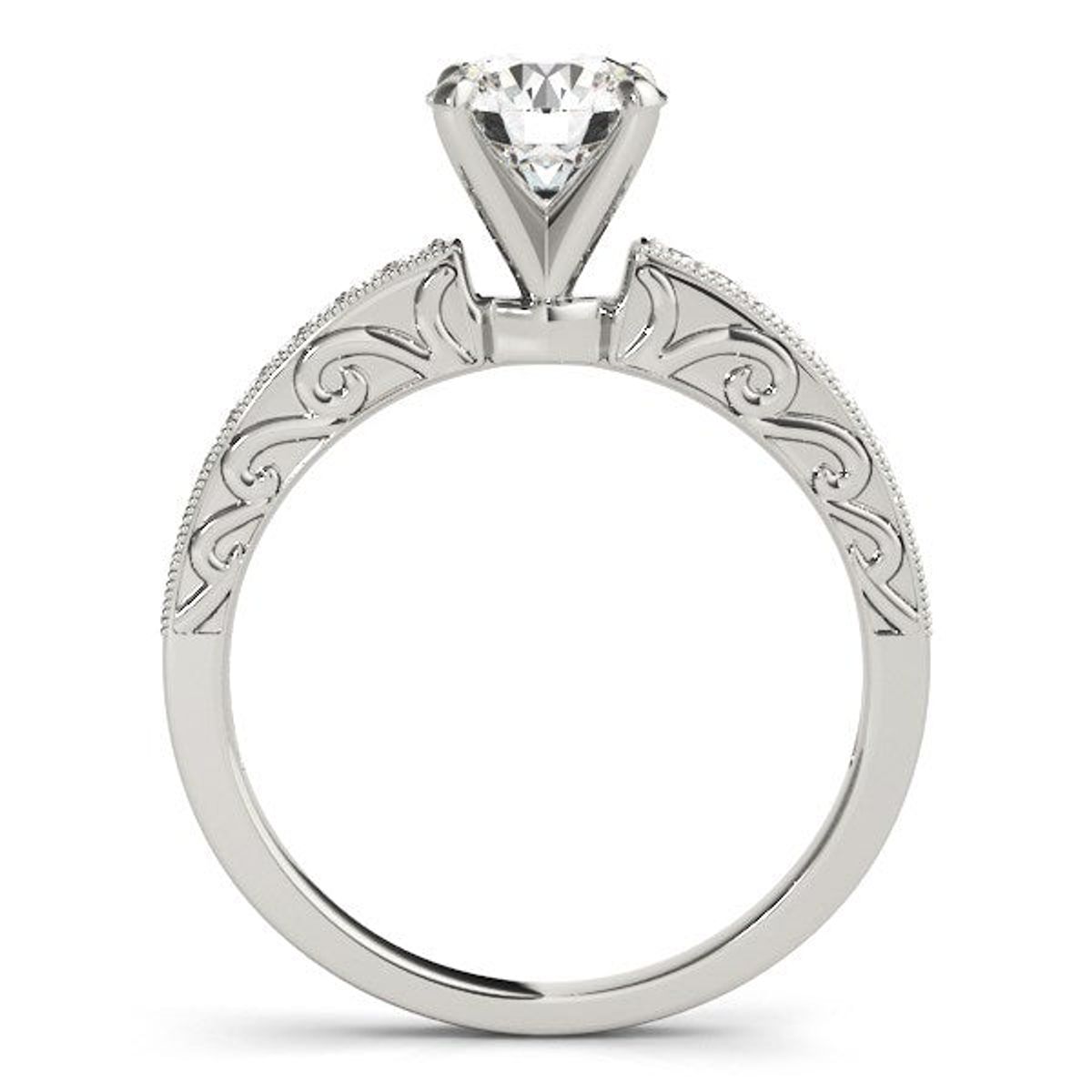 14k White Gold Antique Style Diamond Engagement Ring (1 1/8 cttw) thumbnail 2