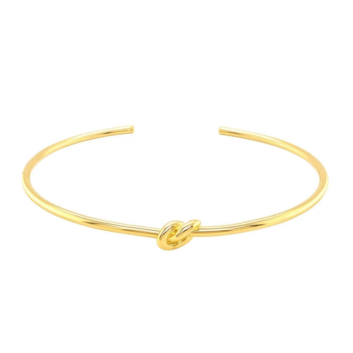 14k Yellow Gold Polished Cuff Bangle with Knot (5.50 mm) thumbnail 2