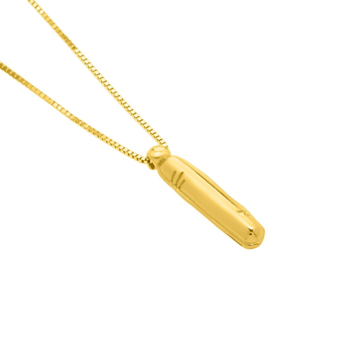14K Yellow Gold Helium Initial I Pendant thumbnail 3