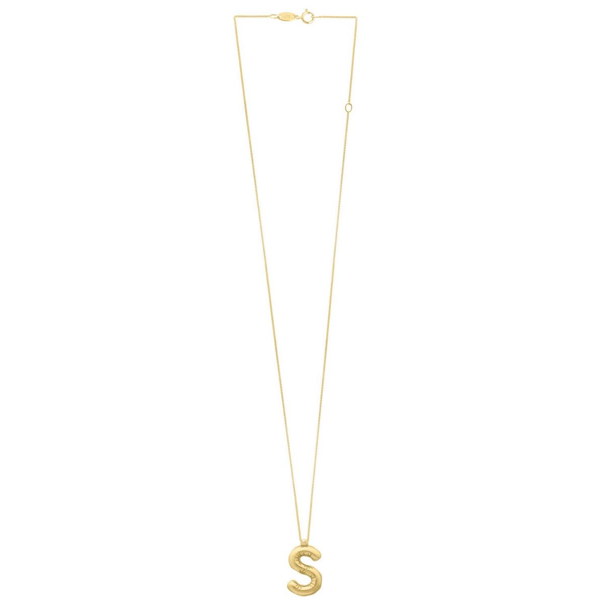 14K Yellow Gold Helium Initial S Pendant thumbnail 2
