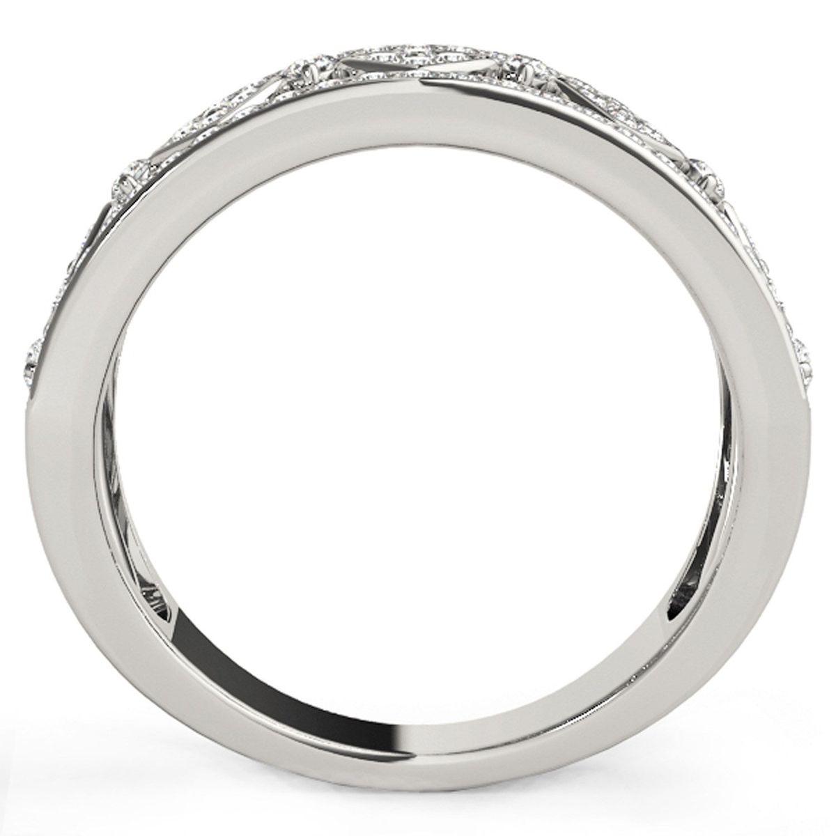 Diamond Studded Square Motif Ring in 14k White Gold (1/2 cttw) thumbnail 3