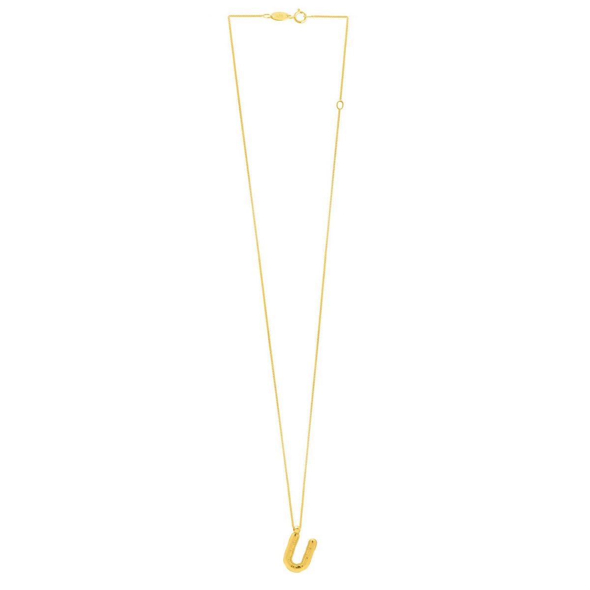 14K Yellow Gold Helium Initial U Pendant thumbnail 2