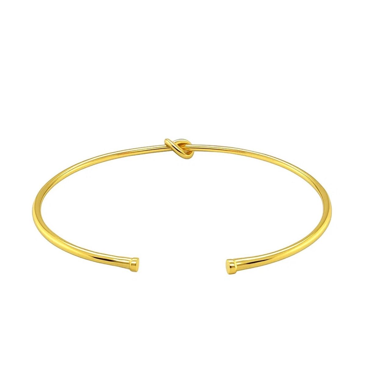 14k Yellow Gold Polished Cuff Bangle with Knot (5.50 mm) thumbnail 3