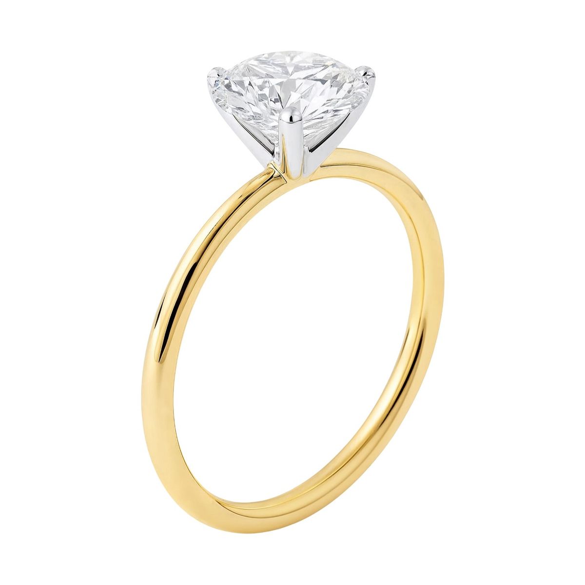 1 1/2 Carat Round Lab Grown IGI G/VS1 Diamond Solitaire Ring in 10K Yellow Gold thumbnail 4