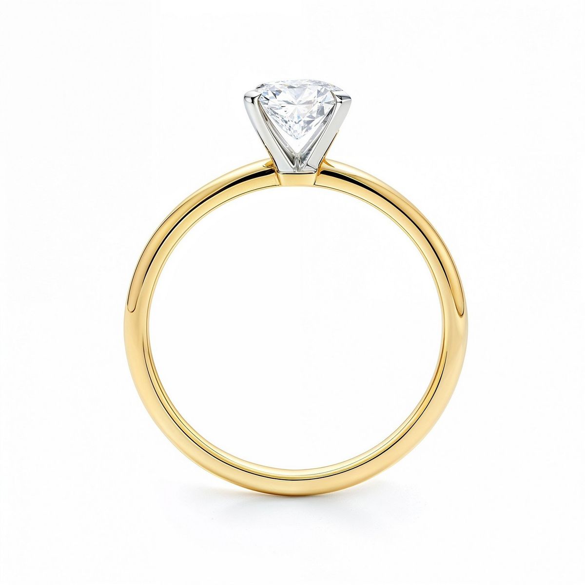 1 Carat Radiant Lab Grown IGI G/VS1 Diamond Solitaire Ring in 14K Yellow Gold thumbnail 5