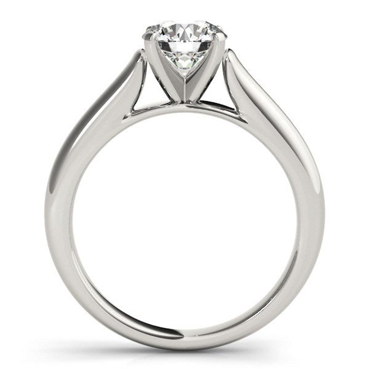 14k White Gold Cathedral Design Solitaire Diamond Engagement Ring (1 cttw) thumbnail 4