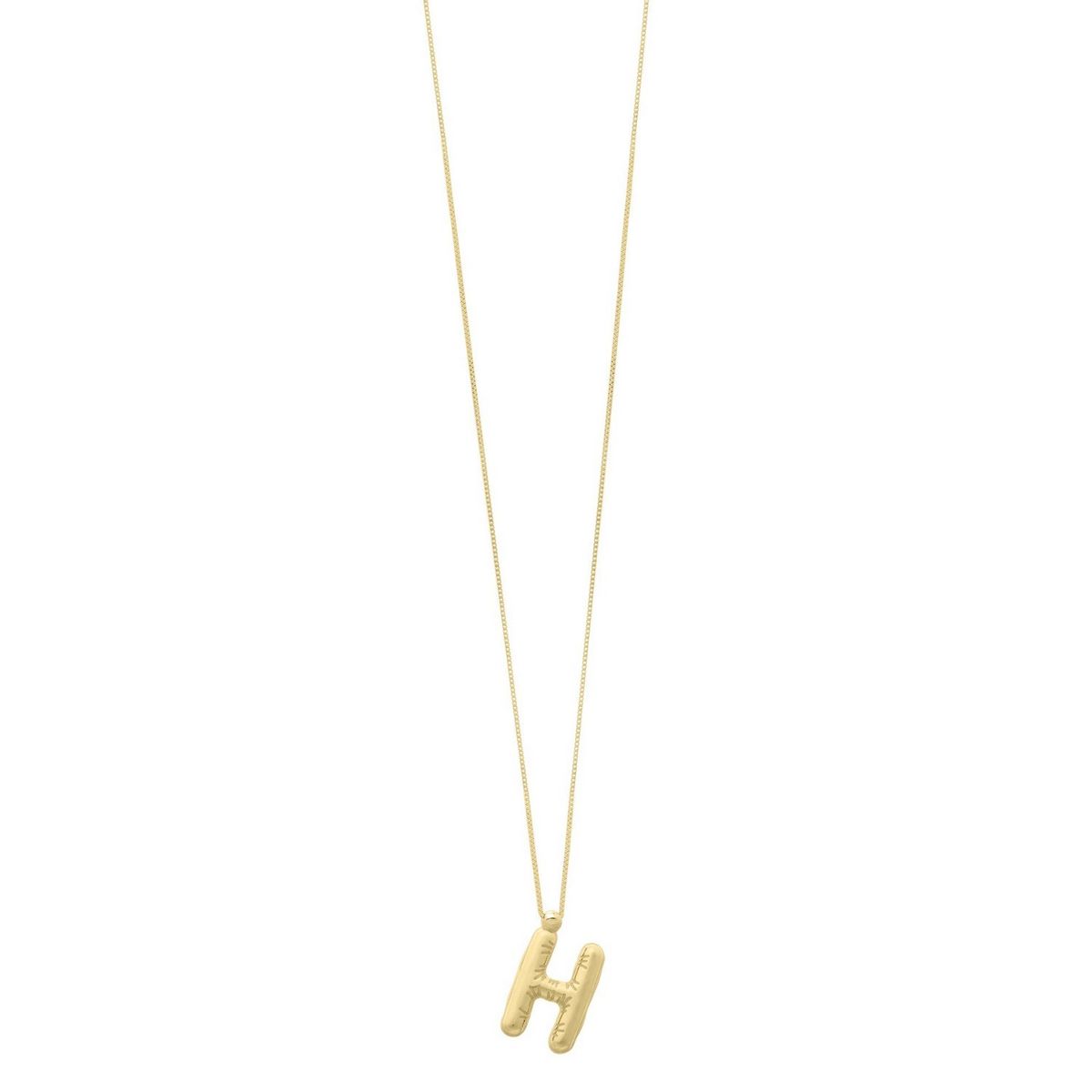 14K Yellow Gold Helium Initial H Pendant