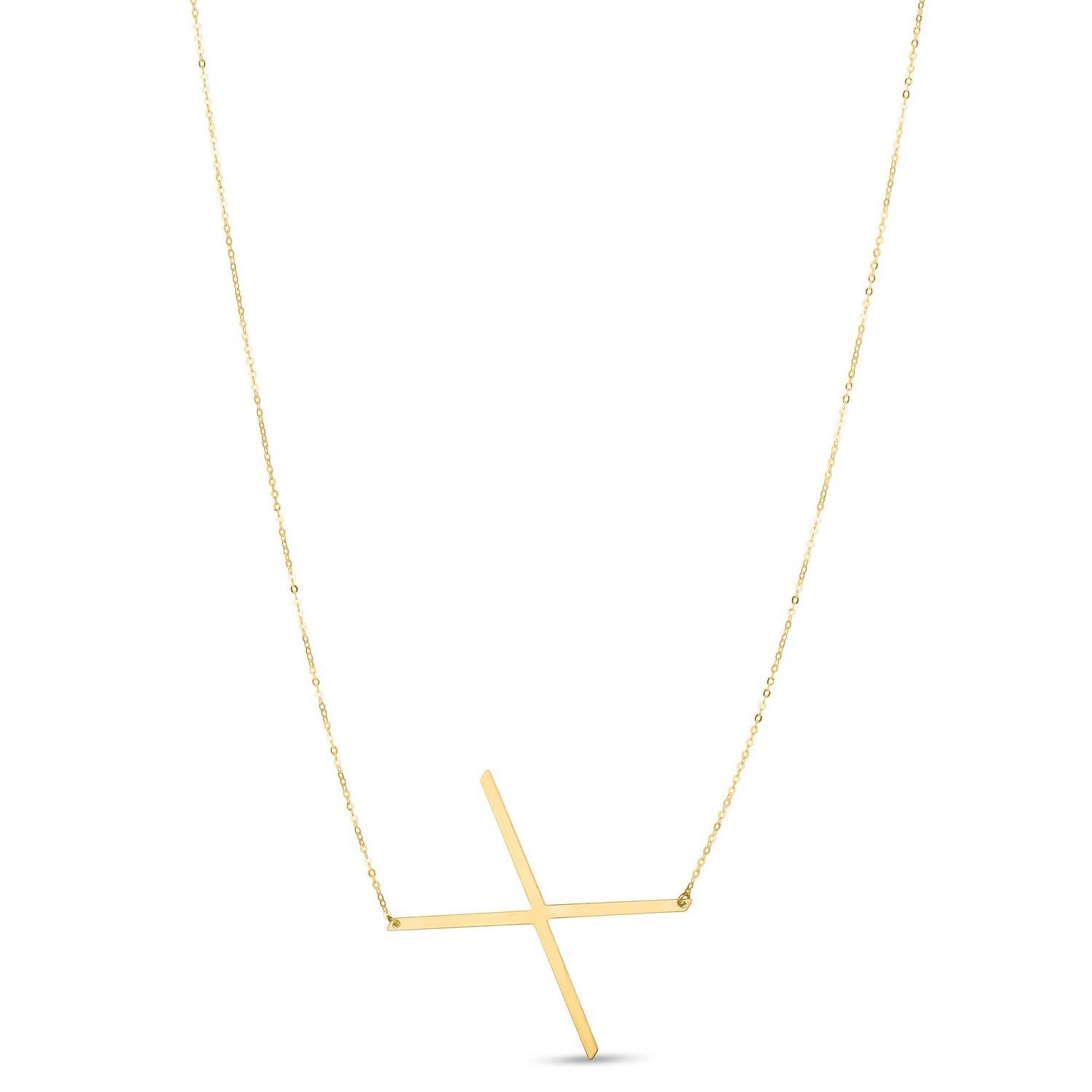 14K Yellow Gold Yours Truly Large Initial X Necklace
