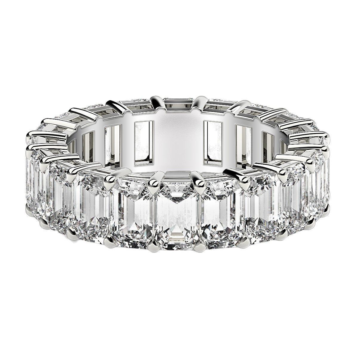 Emerald Cut Lab Grown Diamond Eternity Ring in 14k White Gold (7 cttw FG/VS2) thumbnail 2