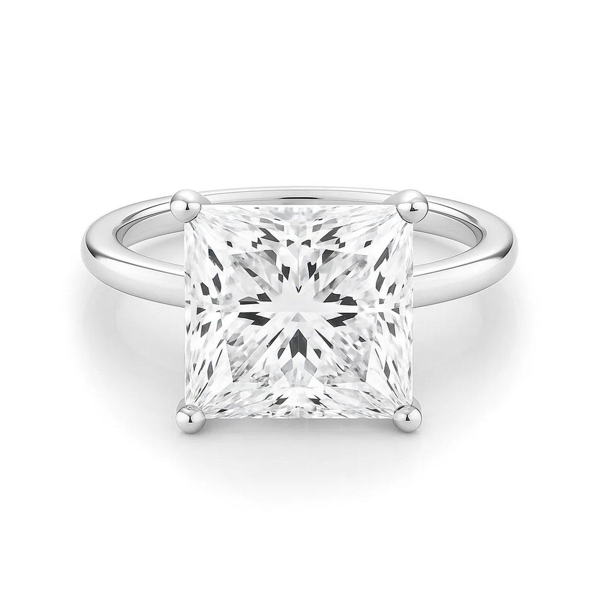 5 Carat Princess Lab Grown IGI G/VS1 Diamond Solitaire Ring in 14K White Gold thumbnail 3