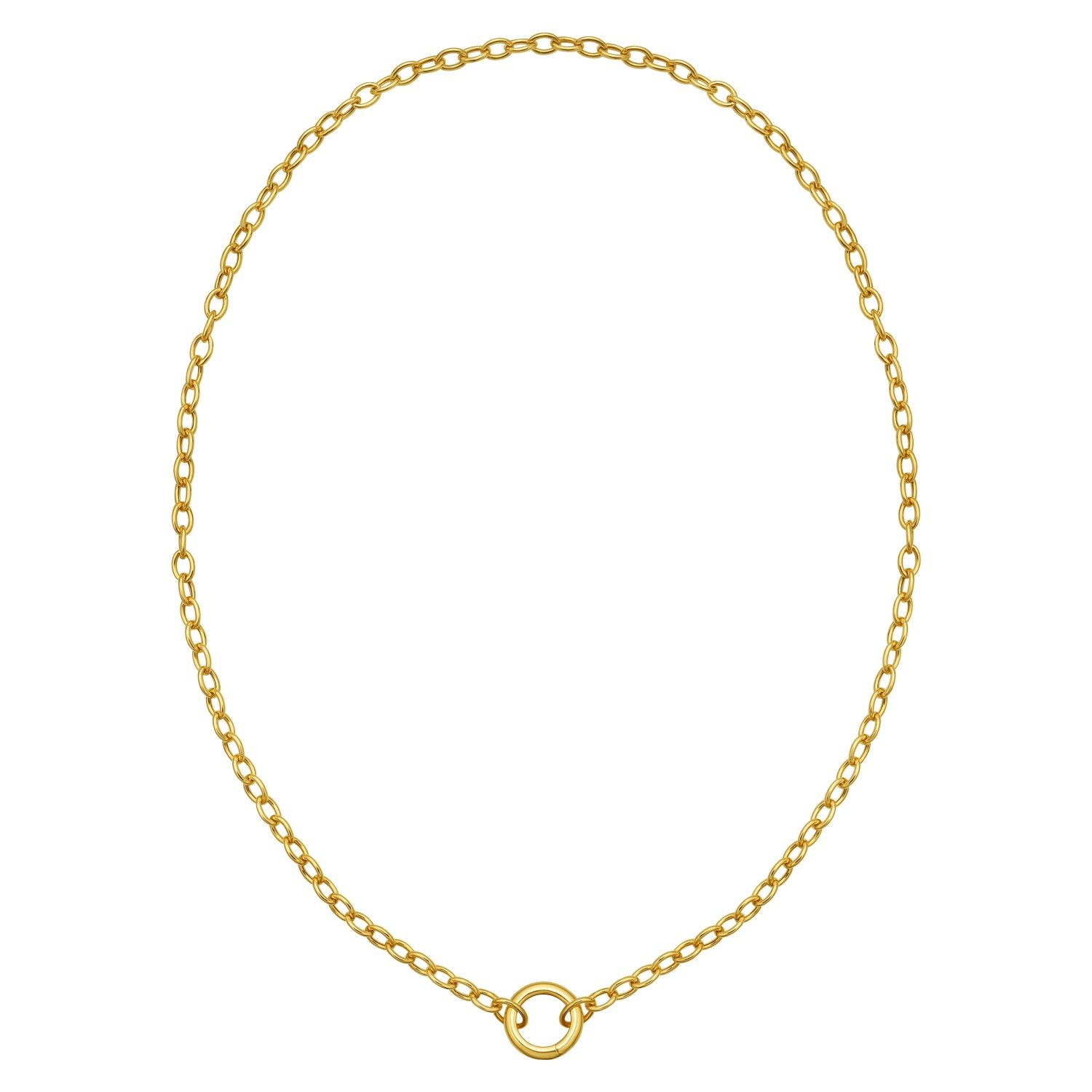 14K Yellow Gold Push Lock Charm Necklace (4.20 mm)
