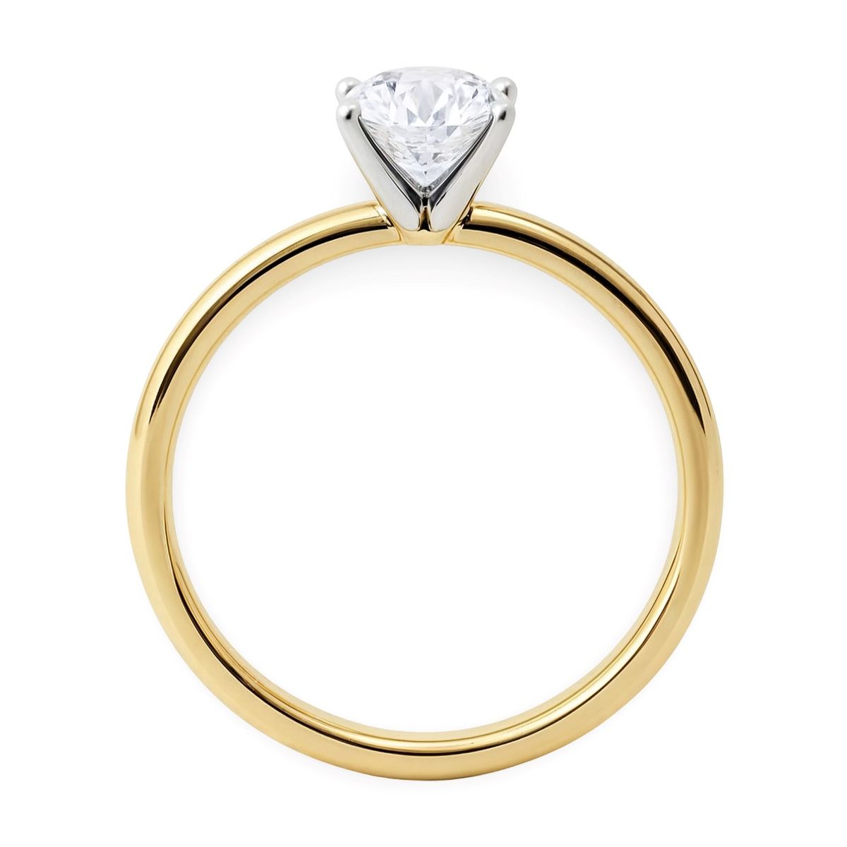 1 Carat Round Lab Grown IGI G/VS1 Diamond Solitaire Ring in 10K Yellow Gold thumbnail 5