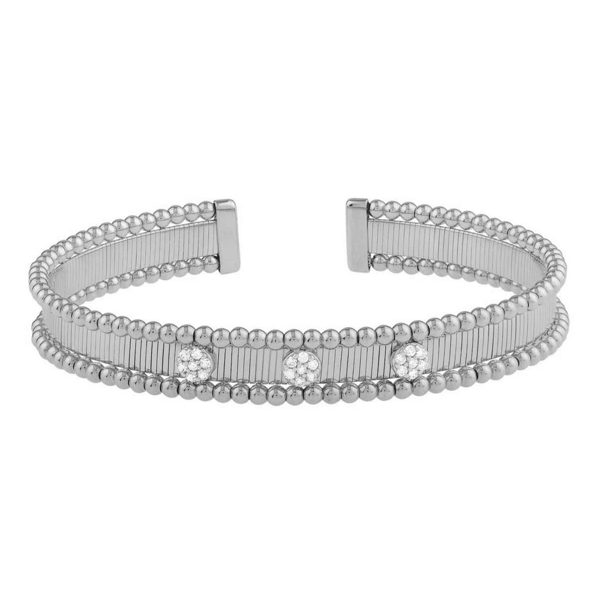 Pallina Cuff Bangle in 14K White Gold (9.00 mm) thumbnail 2