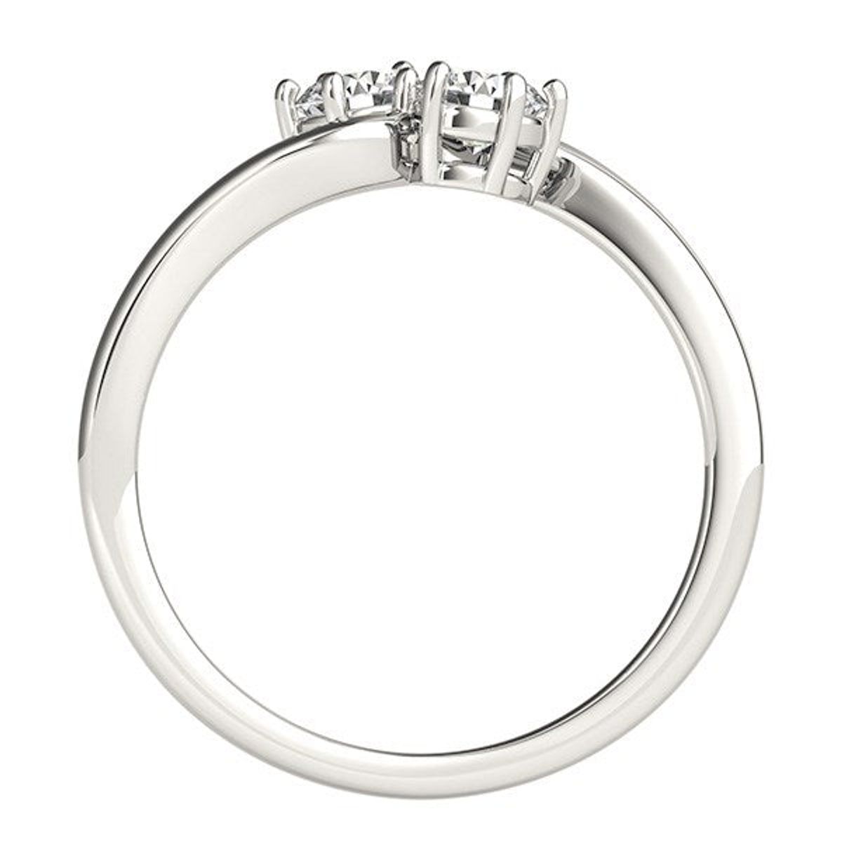 Solitaire Two Stone Diamond Ring in 14k White Gold (1/2 cttw) thumbnail 2