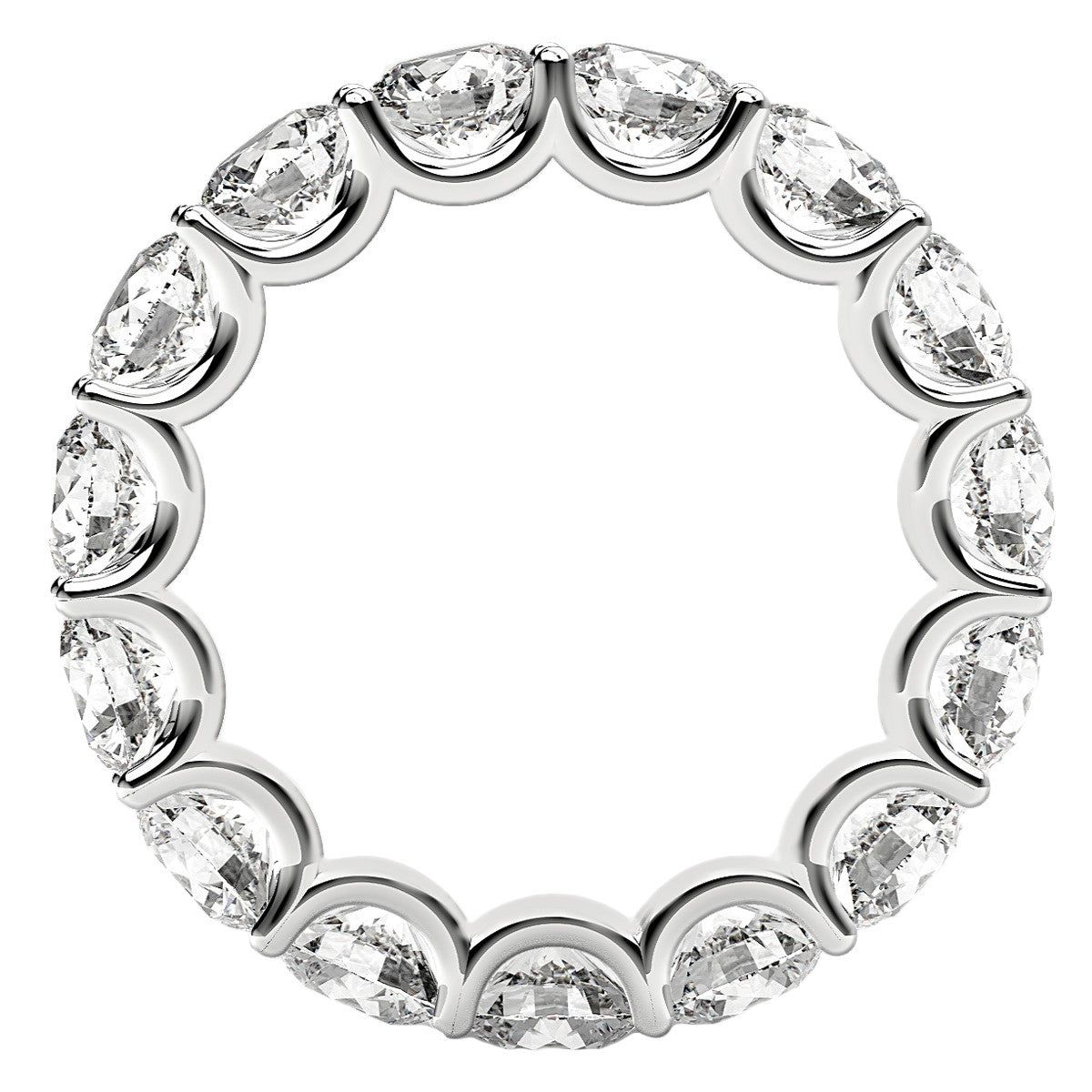 Round Cut Lab Grown Diamond Eternity Ring in 14k White Gold (5 cttw FG/VS2) thumbnail 3
