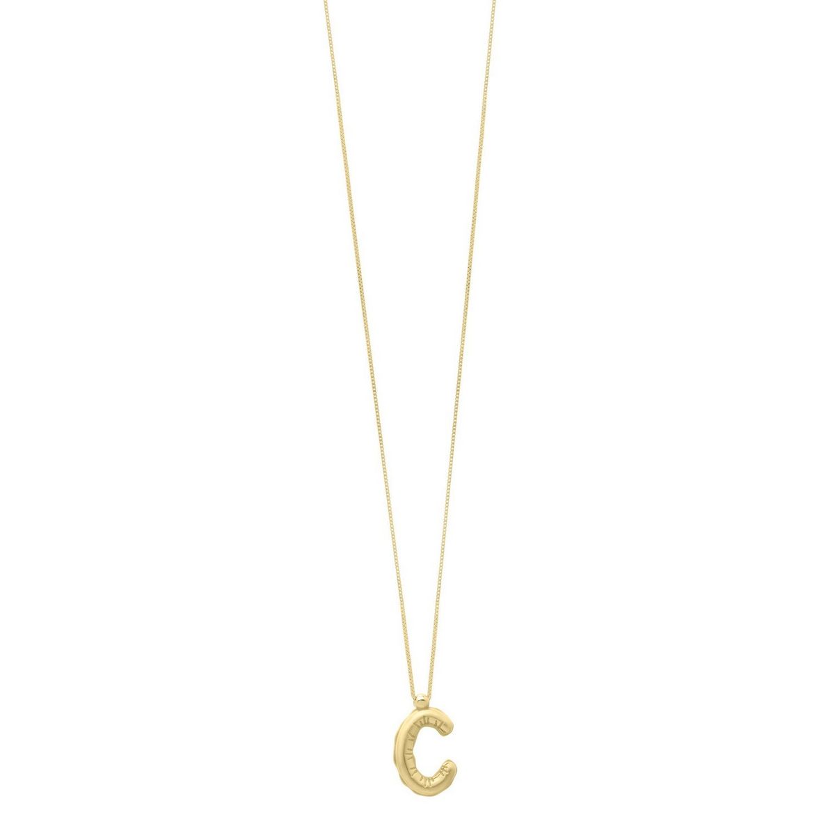 14K Yellow Gold Helium Initial C Pendant