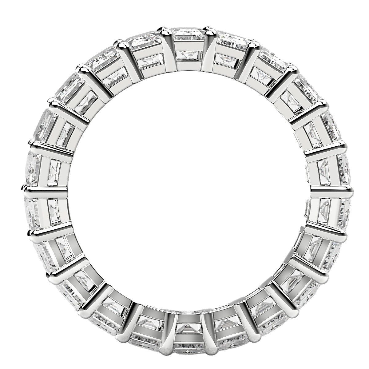 Emerald Cut Lab Grown Diamond Eternity Ring in 14k White Gold (6 cttw FG/VS2) thumbnail 3