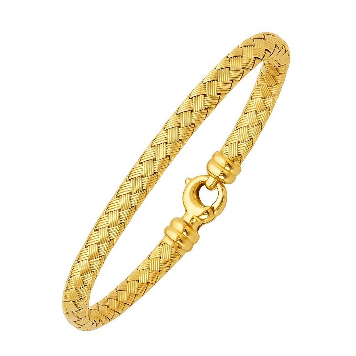 Fancy Weave Bangle in 14k Yellow Gold (5.00 mm) thumbnail 2