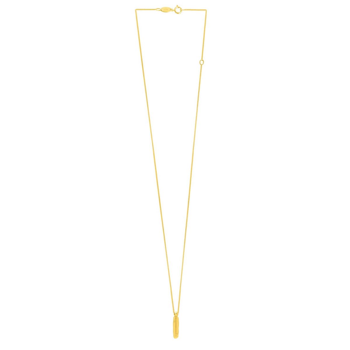 14K Yellow Gold Helium Initial I Pendant thumbnail 2