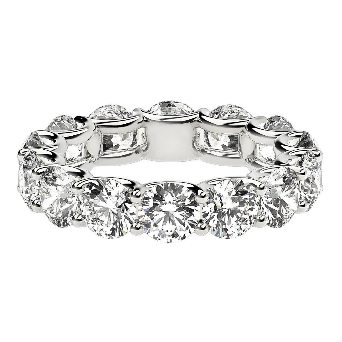 Round Cut Lab Grown Diamond Eternity Ring in 14k White Gold (6 cttw FG/VS2) thumbnail 2