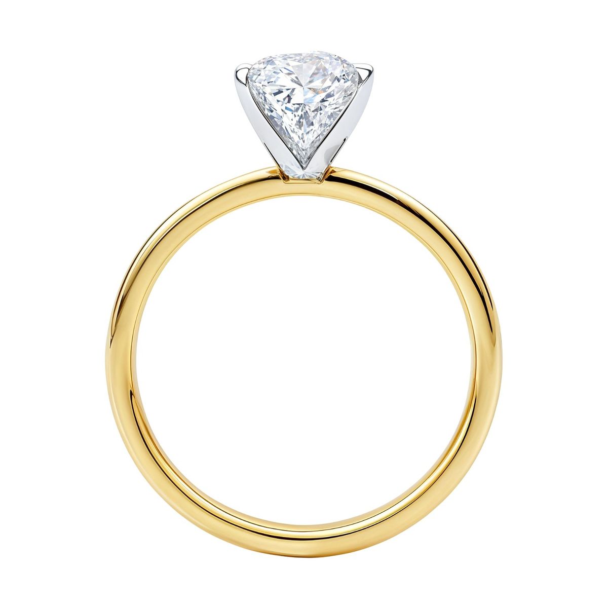 1.50Ct Princess Lab Grown IGI G/VS1 Diamond Ring in 10K Yellow Gold thumbnail 5