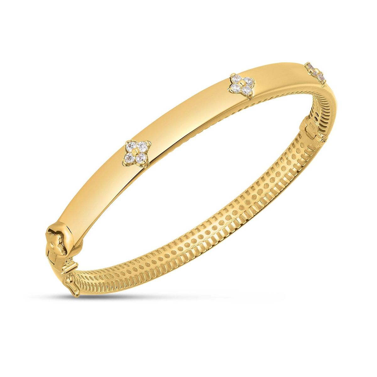 14k Yellow Gold Trilogy Diamond Bangle (5.40 mm) thumbnail 2