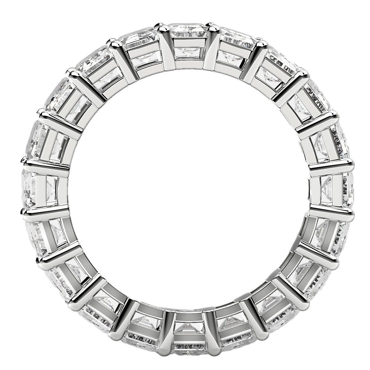 Emerald Cut Lab Grown Diamond Eternity Ring in 14k White Gold (7 cttw FG/VS2) thumbnail 3