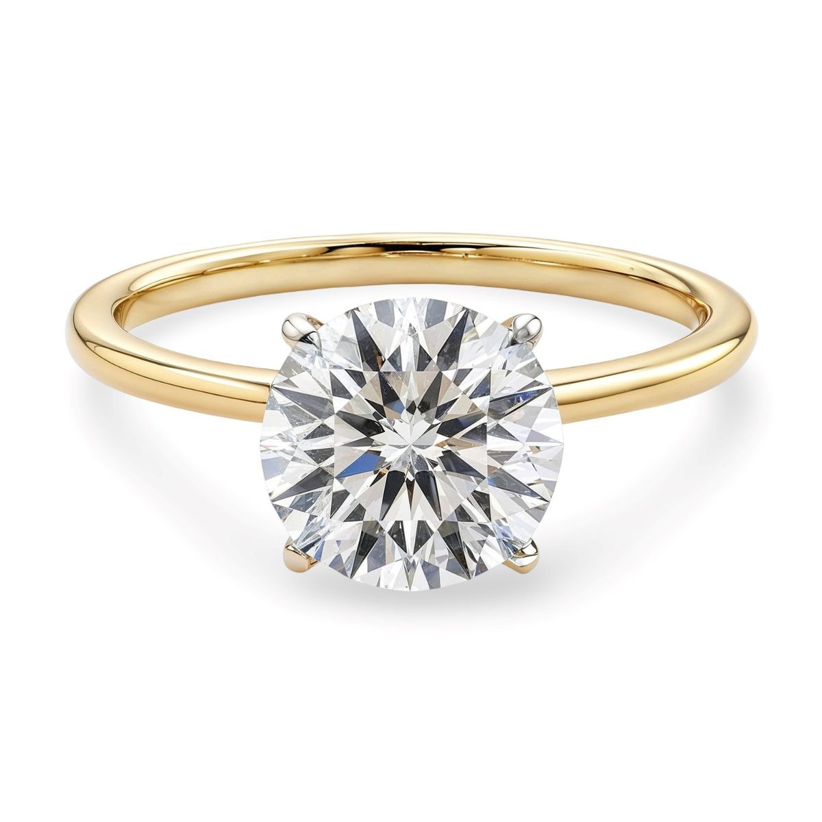 1 1/2 Carat Round Lab Grown IGI G/VS1 Diamond Solitaire Ring in 10K Yellow Gold thumbnail 5