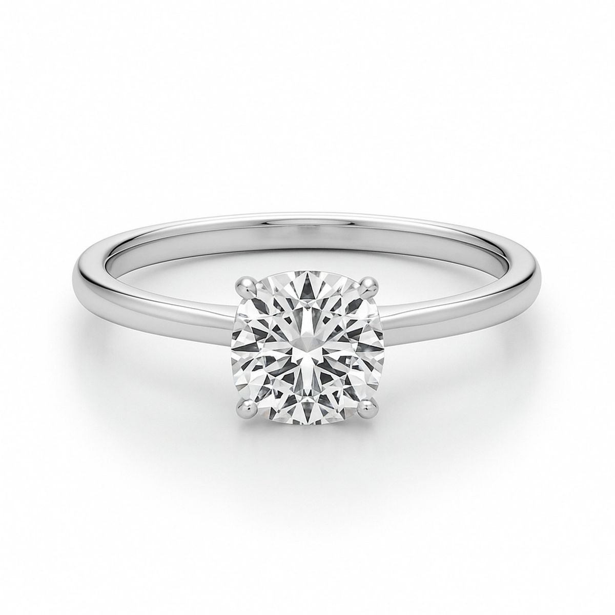 1 Carat Cushion Lab Grown IGI G/VS1 Diamond Solitaire Ring in 14K White Gold thumbnail 4
