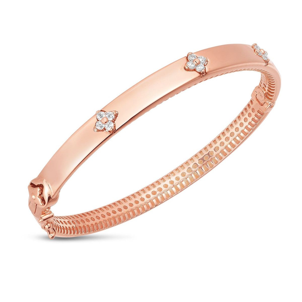 14k Rose Gold Trilogy Diamond Bangle (5.40 mm) thumbnail 2