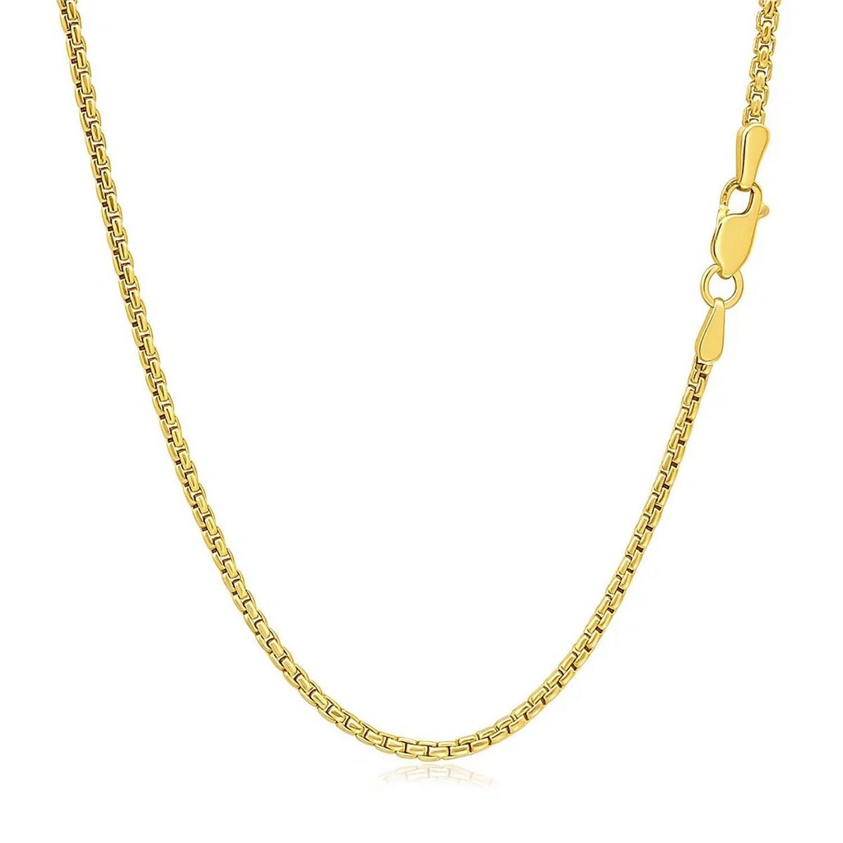 14k Yellow Gold Solid Round Box Chain (1.6 mm) thumbnail 3