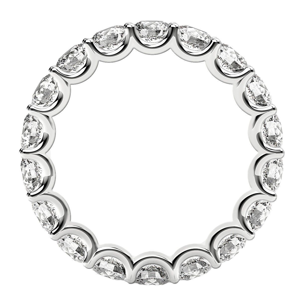 Round Cut Lab Grown Diamond Eternity Ring in 14k White Gold (2 cttw FG/VS2) thumbnail 3