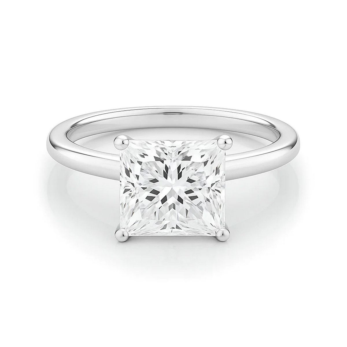 3 Carat Princess Lab Grown IGI G/VS1 Diamond Solitaire Ring in 10K White Gold thumbnail 4