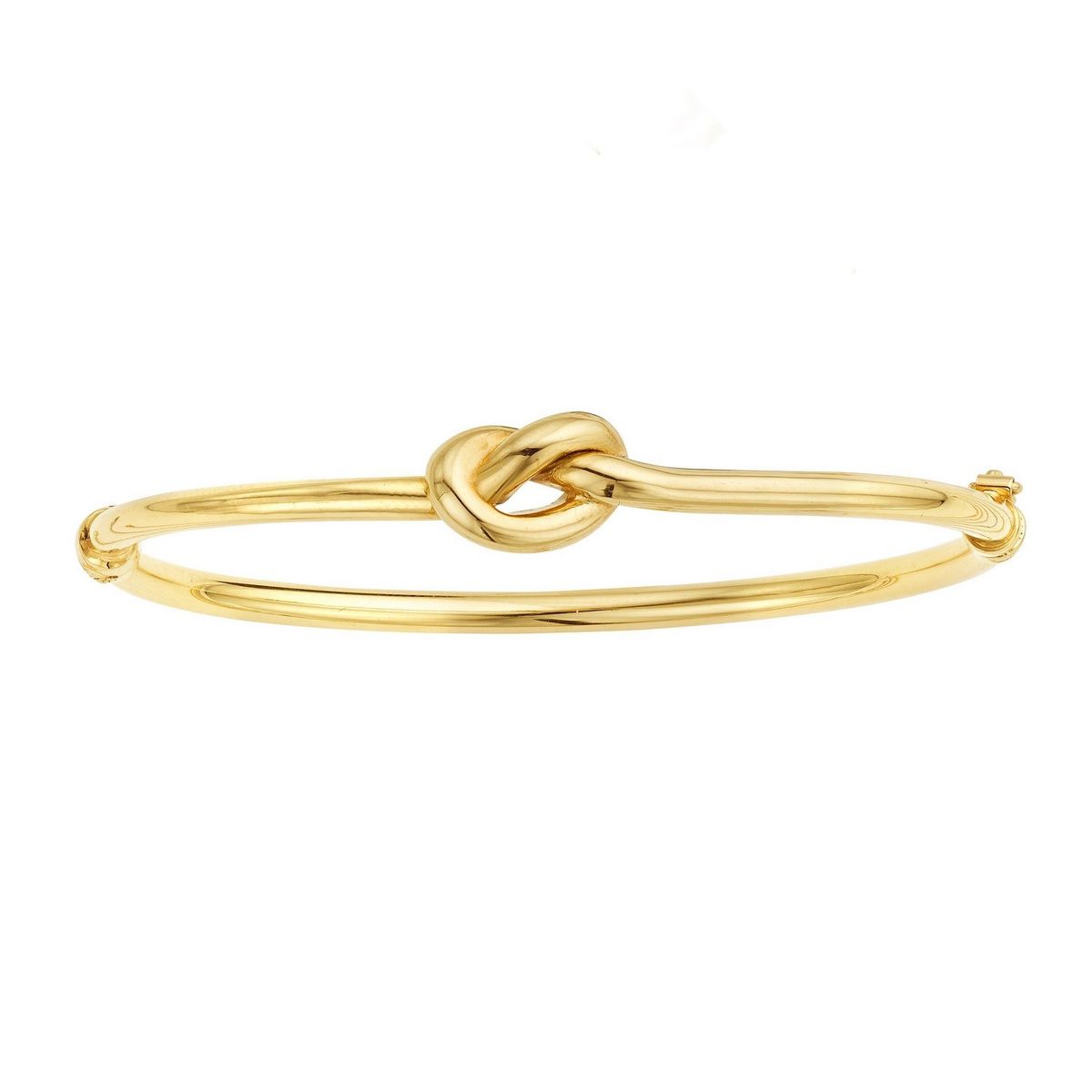 14k Yellow Gold Bangle Bracelet with Polished Knot (9.50 mm) thumbnail 2