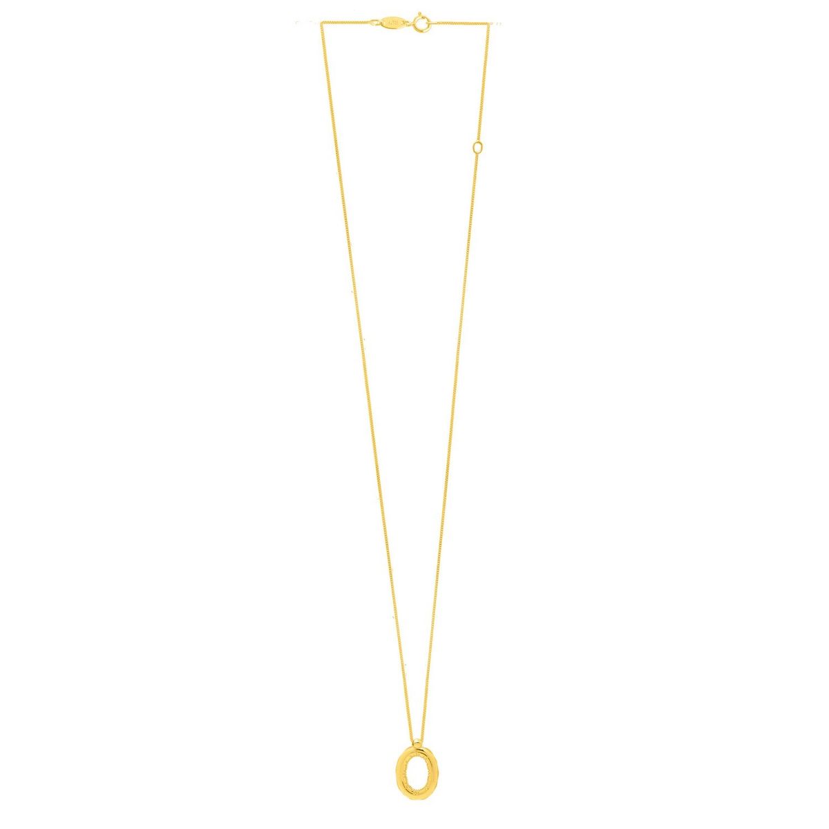 14K Yellow Gold Helium Initial O Pendant thumbnail 2