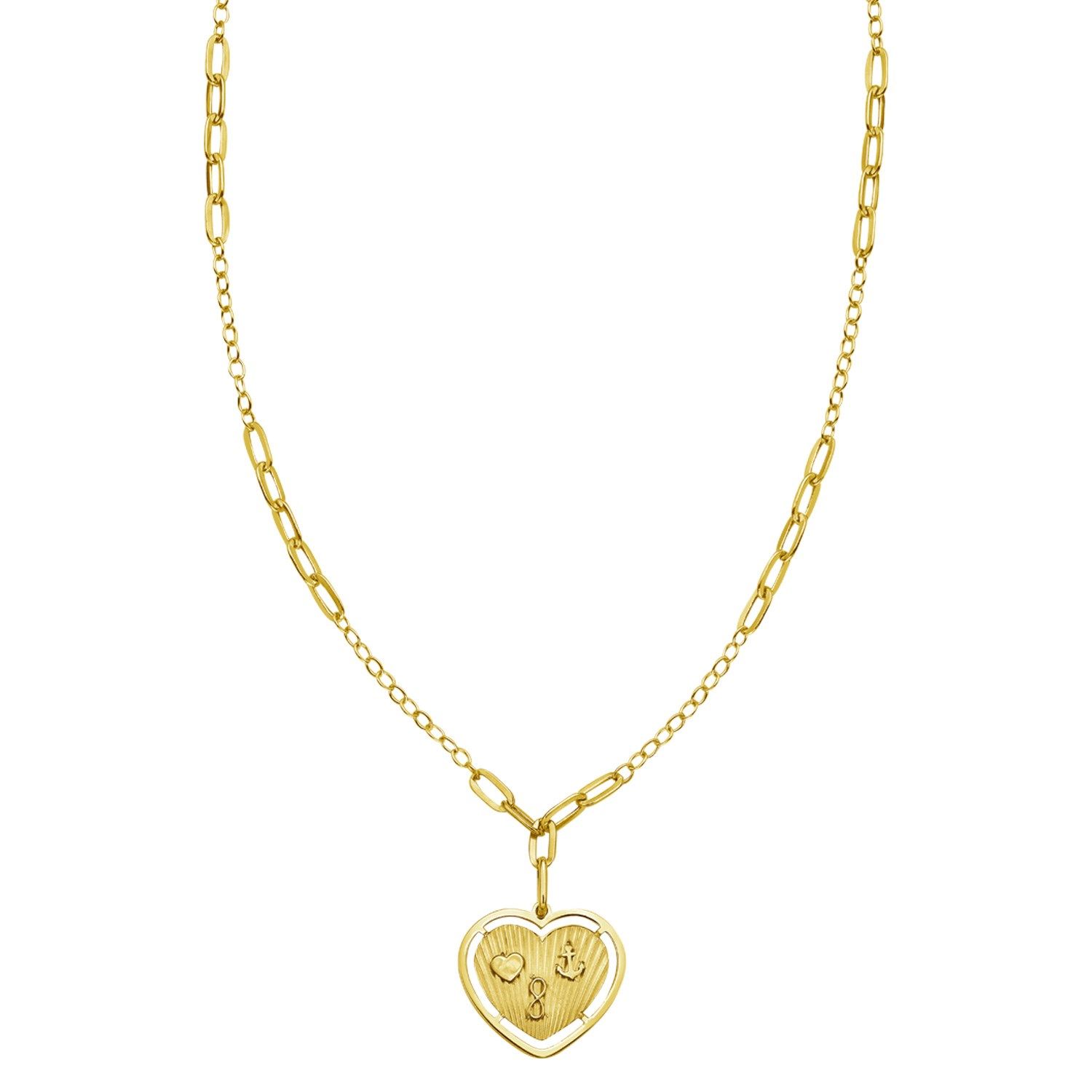 14K Yellow Gold Lucky Forever Heart Necklace