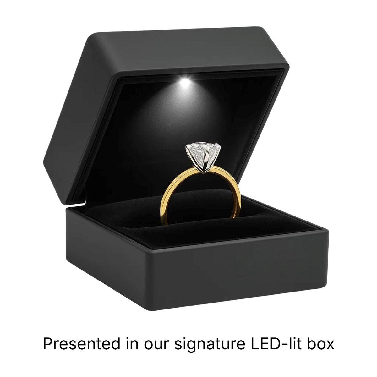 2 Carat Princess Lab Grown IGI G/VS1 Diamond Solitaire Ring in 14K Yellow Gold thumbnail 2