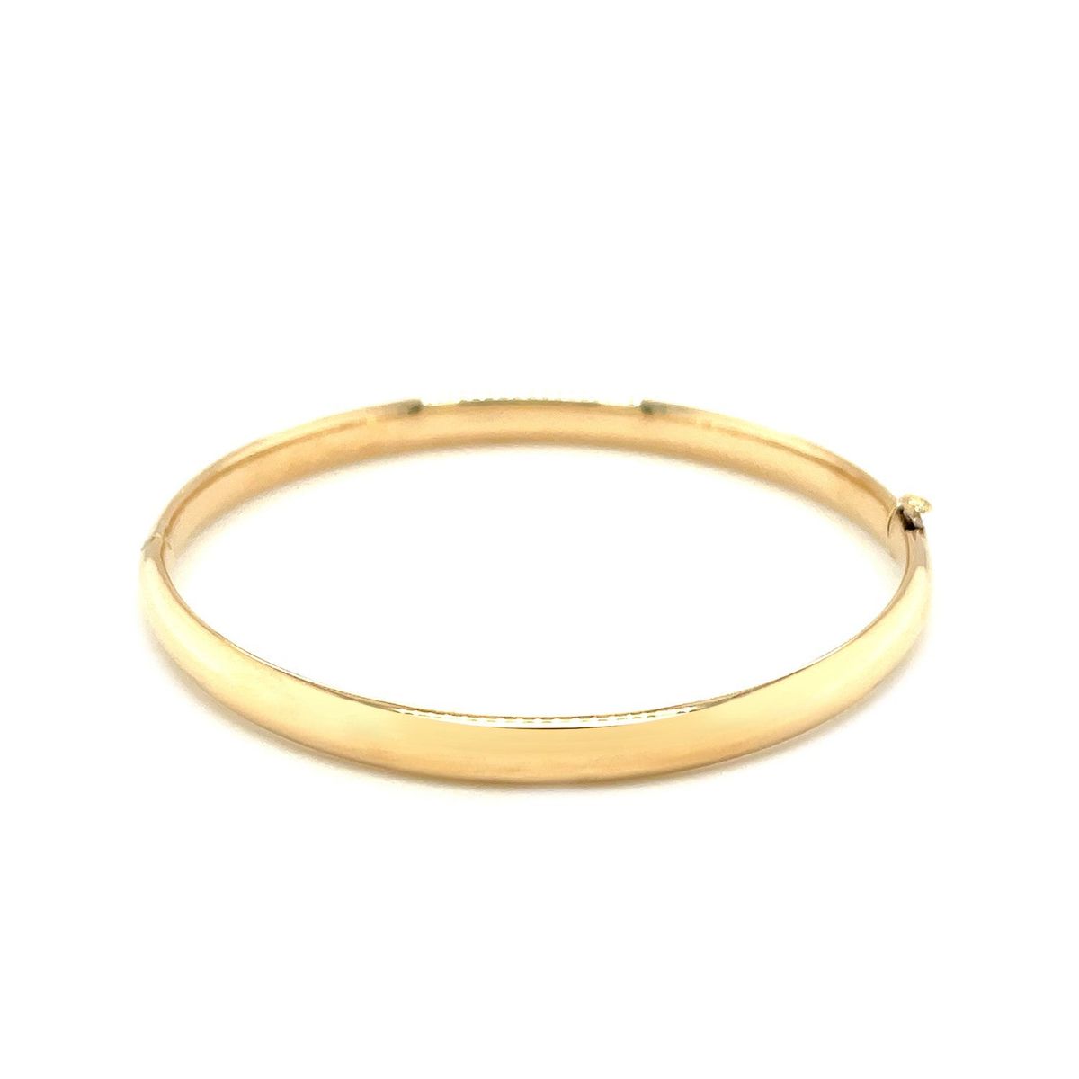 14k Yellow Gold Dome Design Polished Childrens Bangle (5.50 mm) thumbnail 2