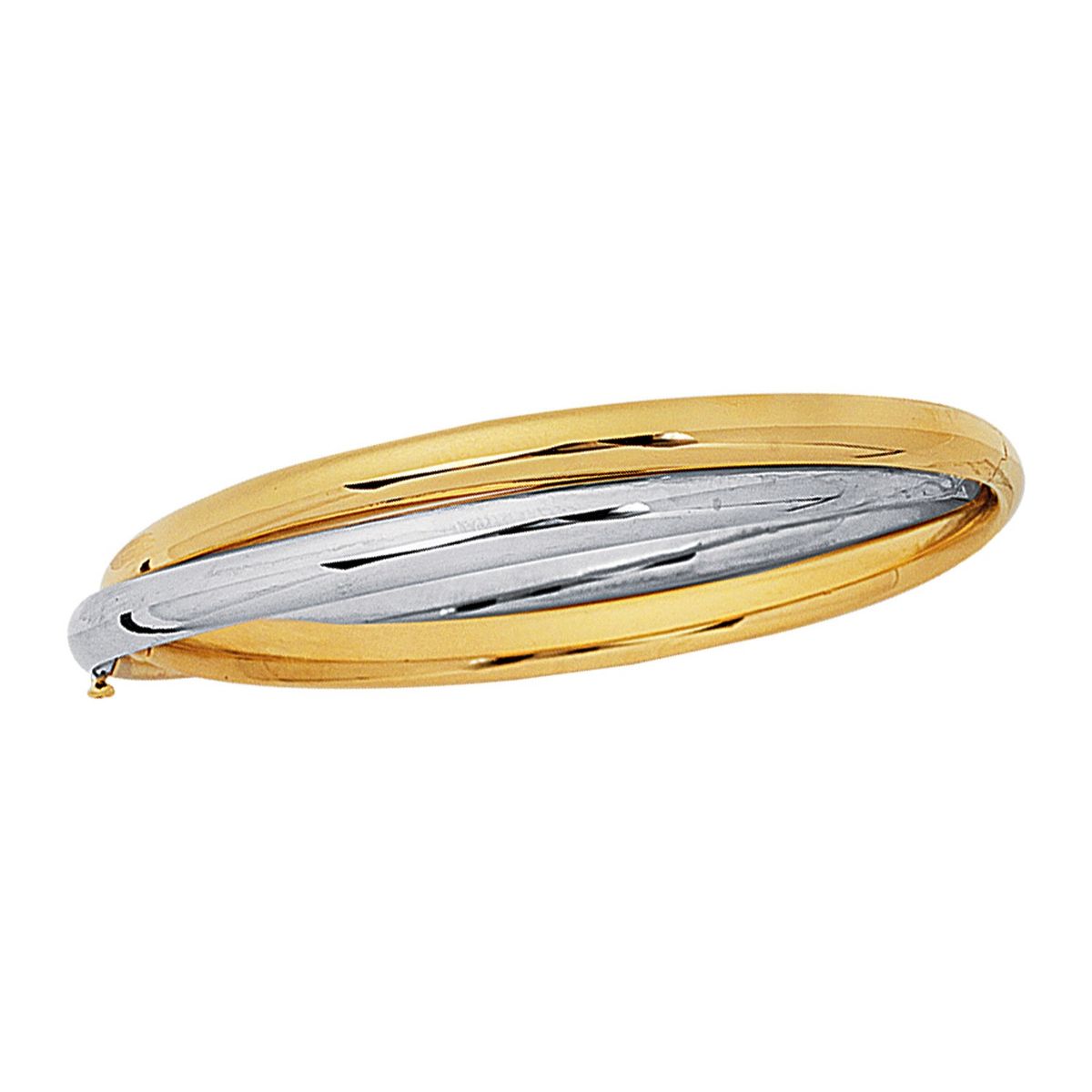 14K Two Tone Gold Interlocked Bangle thumbnail 2