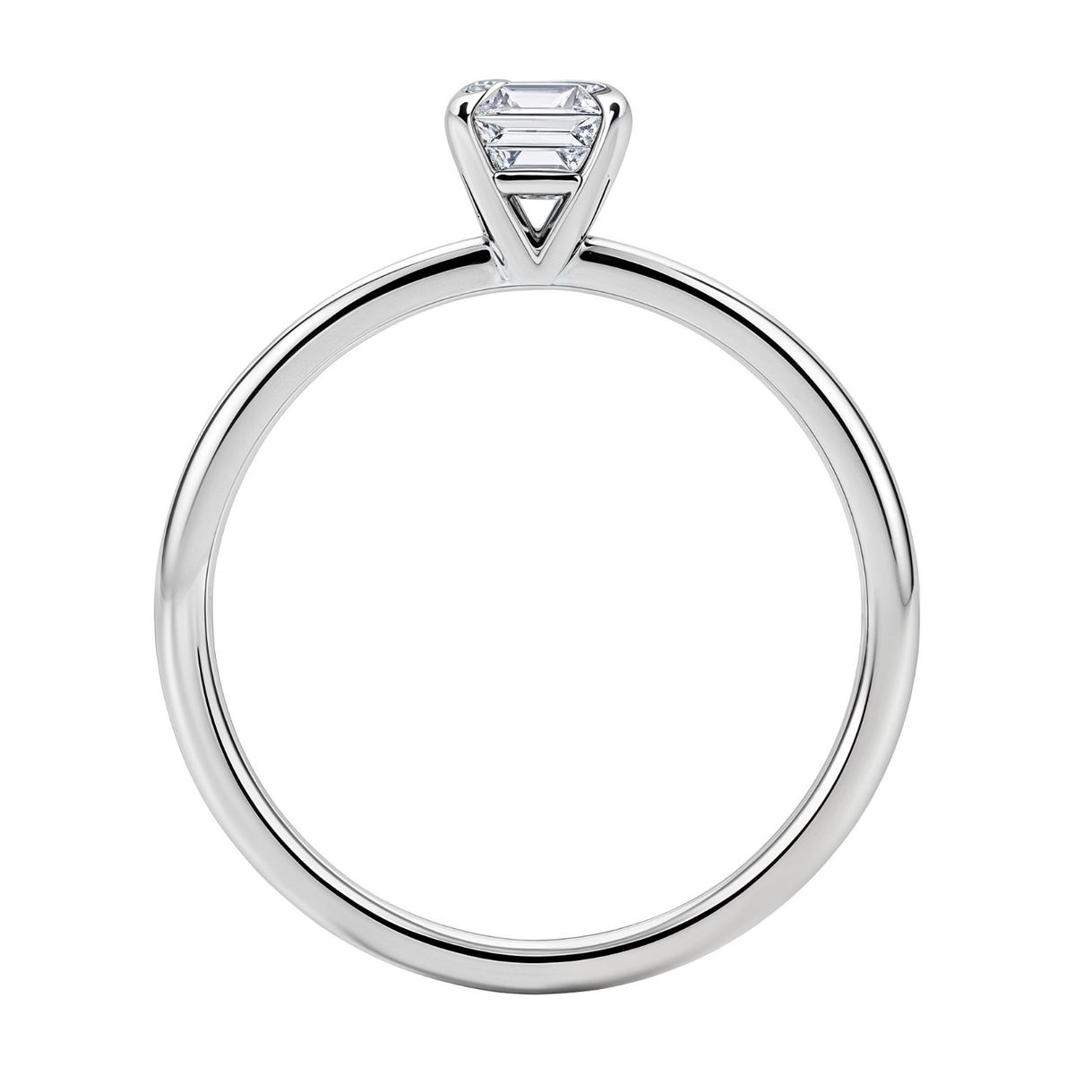 1 Carat Emerald Lab Grown IGI G/VS1 Diamond Solitaire Ring in 14K White Gold thumbnail 5
