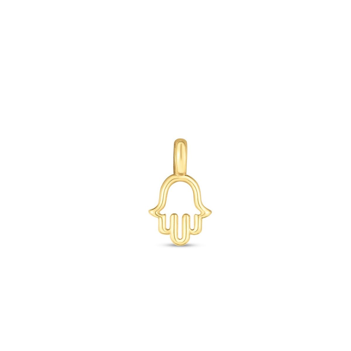 14k Yellow Gold Mini Hamsa Charm thumbnail 2